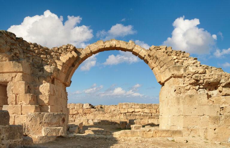 Paphos archaeological park at kato pafos in cyprus